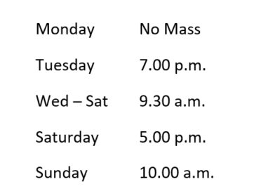 Mass Times This Week